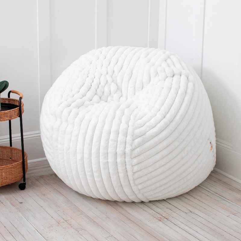 Extra Large Bean Bag Chair, 5' - Ivory